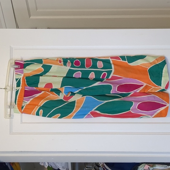 Linen Beach Christian Siriano Cropped Colorful Abstract Patterned Pants Pockets - Picture 4 of 5